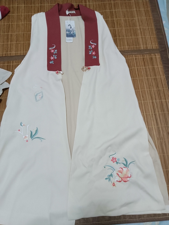 汉氧原创正品汉服《秋萤》白色双层比甲