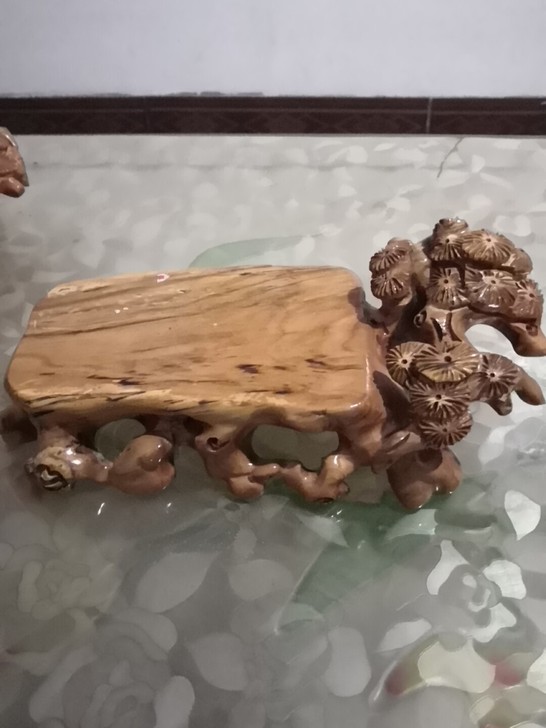 库存创意底座，奇石底座，木雕摆件，整木一体...