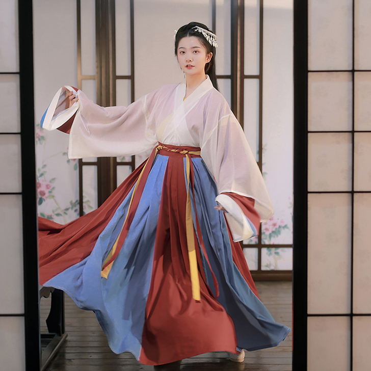 宿问白菜汉服女正品原创【斑斓】晋制交领齐腰...