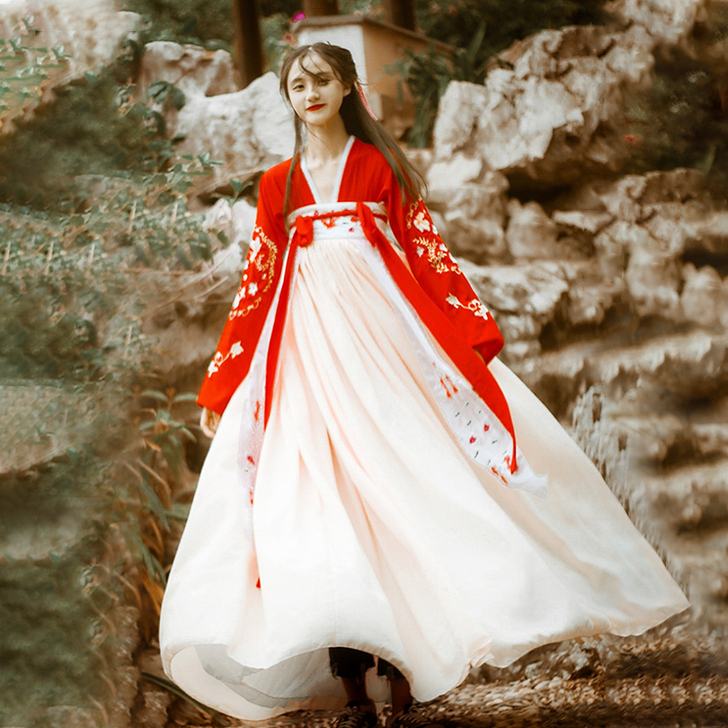 秋水汉服女学生中国风改良汉元素齐胸襦裙抖音...