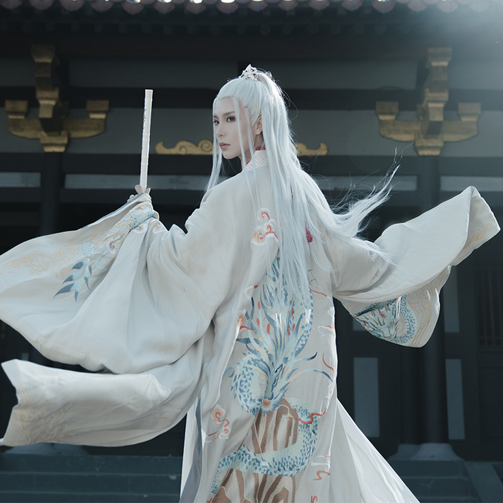 序绘原创 龙盘云水全套 交领大袖披风外套重...