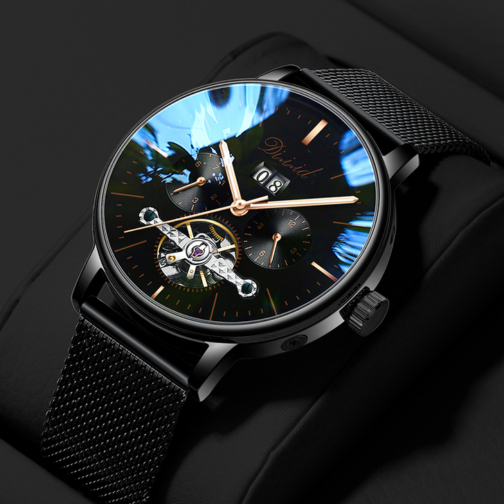 超薄夜光瑞士氚气黑科技十大手表男士机械表品...