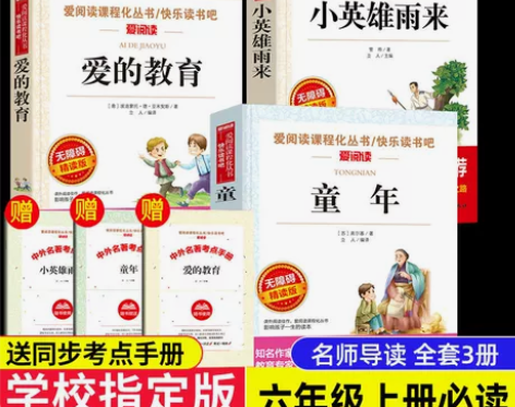 全套3册爱的教育小英雄雨来童年书高尔基原著...