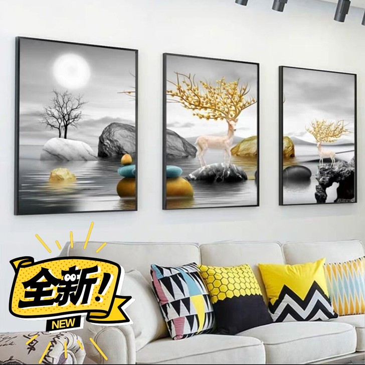 【三幅16元】客厅装饰画挂画三联画沙发背景...