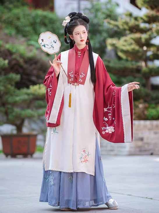 秋萤 汉氧原创正品汉服女夏季仙气比甲白菜全...