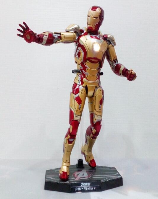 HC 钢铁侠mk42关节可动 眼睛胸口手掌...
