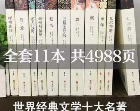 世界十大名著无删减原著小说课外书籍飘巴黎圣...