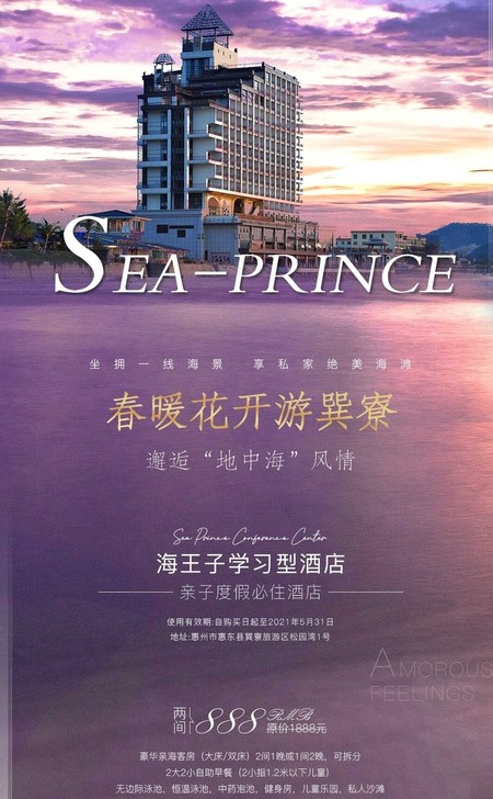 惠州惠东巽寮海王子学习型酒店豪华亲海客房3...