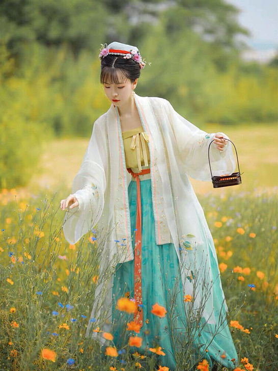 【可出可换】七月夕 青琉桂 汉服齐腰裙