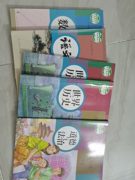 二手几乎全新正版人教版初中9九年级上册5本...