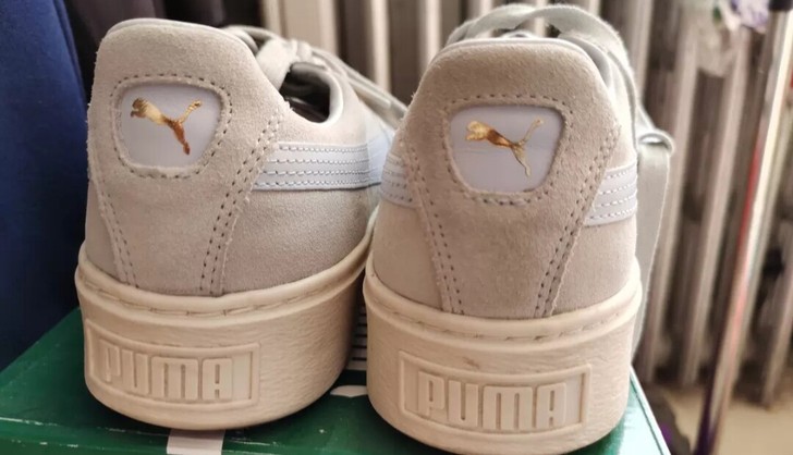 亚马逊购入puma彪马雾霾蓝婴儿蓝厚底松糕...