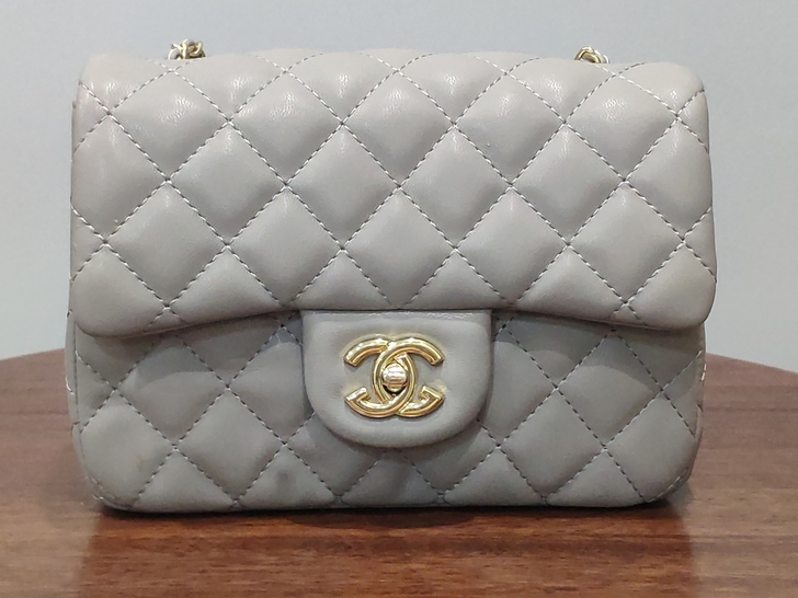 方胖子金属球小香风菱格金珠链条包