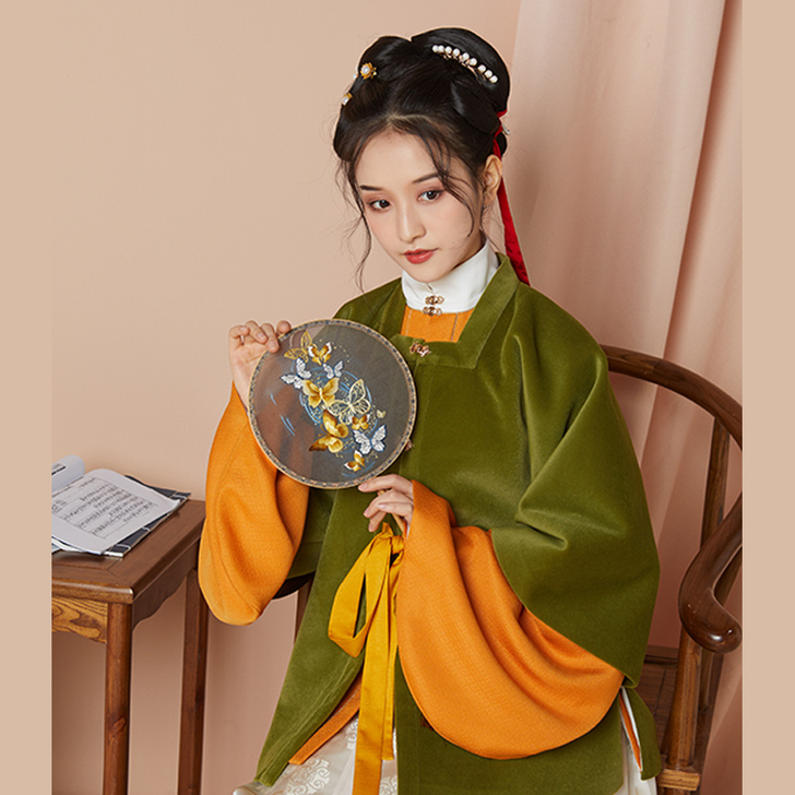 七月夕 故人游 明制汉服短袄 方领半袖 汉...