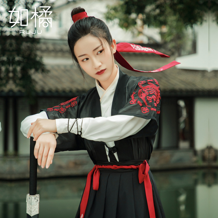 【风尚价】汉服女中国风黑色中性古装霸气古风...