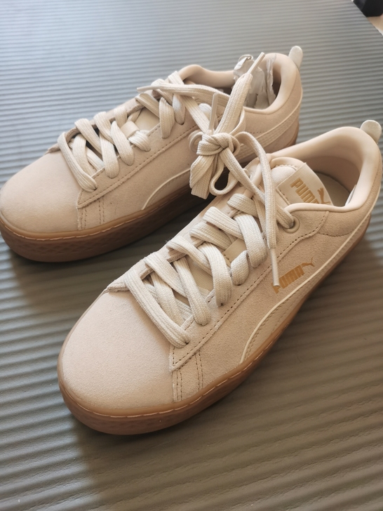 37码puma彪马淡粉色厚底小板鞋