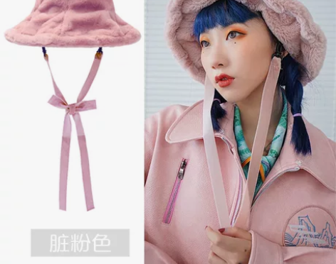 金文聪原创 秋冬复古毛绒帽女纯色帽子冬季i...