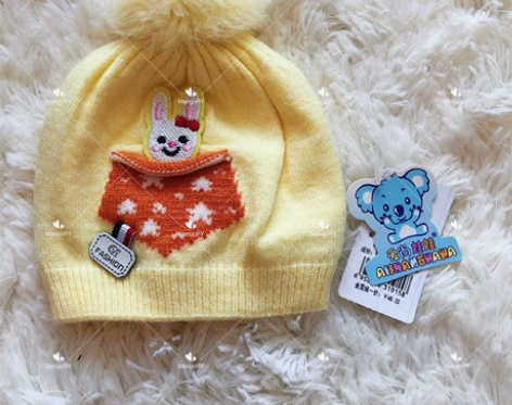 全新婴儿新生儿帽0-3个月宝宝帽子冬季毛绒...