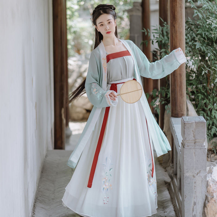 【芙蓉】茗月萱原创汉服女宋裤裙褙子四件套日...