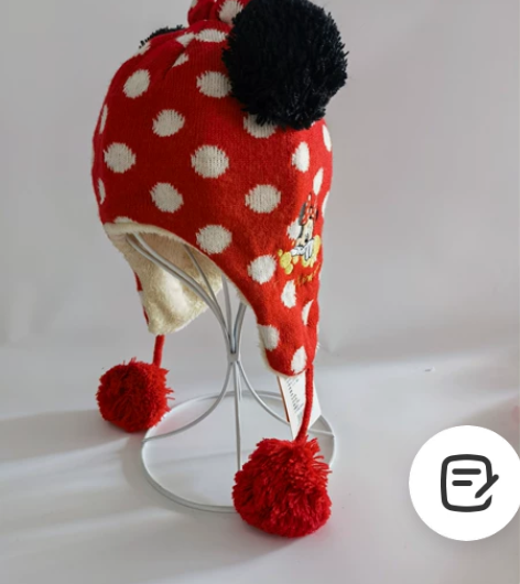 迪士尼儿童冬季帽子保暖帽,经典卡通迪斯尼形...