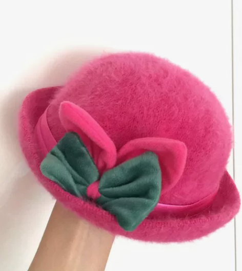 女童礼帽。17元包邮！偏远除外。针织定型，...