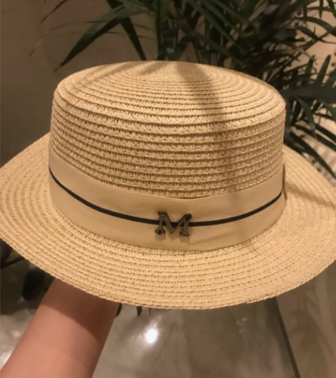 特价草帽女夏天平顶小礼帽!全新 帽围：56...