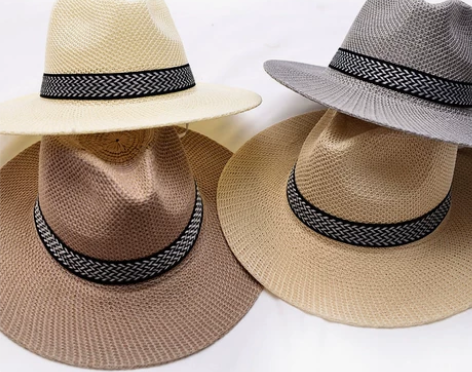 帽子男夏季太阳帽男士编制草帽户外大檐遮阳休...