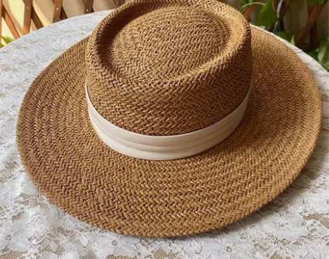 全新品牌直发草帽女夏遮阳帽 平顶草帽小礼帽...