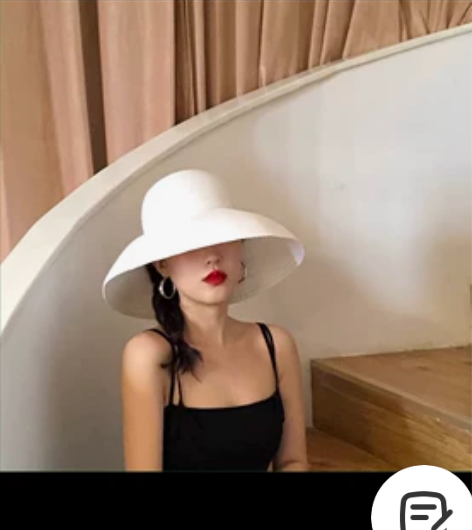 复古法式赫本风帽子黑色大帽檐草帽女夏海边沙...