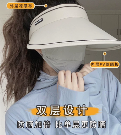 uv防晒帽女夏天防紫外线遮阳帽遮脸太阳帽大...