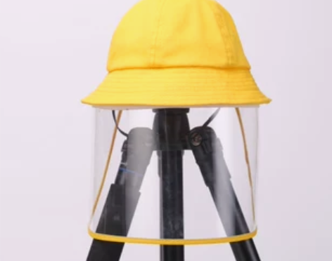 儿童防护帽防飞沫渔夫帽防唾沫小黄帽遮脸遮阳...