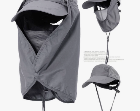 跨境户外遮阳防晒帽可拆卸防紫外线透气钓鱼帽...