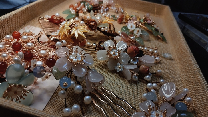 【诸事.一波玉簪花.皆宜2】天然石原创汉服...