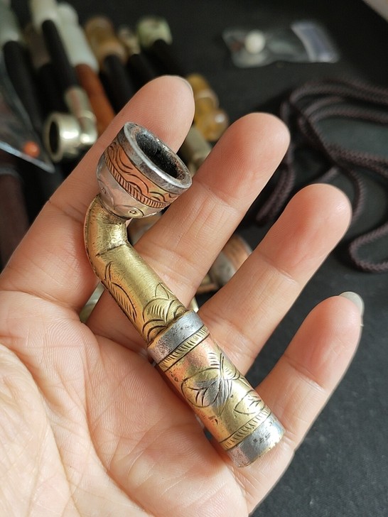 清代三色铜老烟锅全品！680包邮不议价