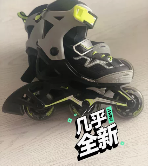 迪卡侬儿童单排轮滑鞋，26—29码可调节大...