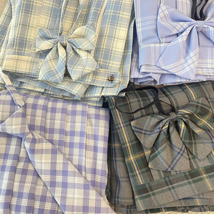 xd价 百褶裙格子半身裙女夏季高腰显瘦格纹...