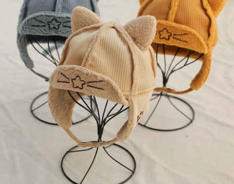 儿童冬季保暖帽加绒加厚加棉护耳时尚潮萌男童...