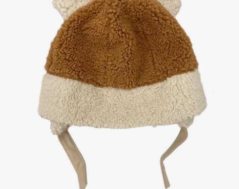 可爱小熊羊羔毛雷锋帽女秋冬季2021新款日...