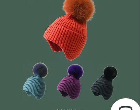 2021新款冬季儿童帽子保暖雷锋帽冬宝宝针...