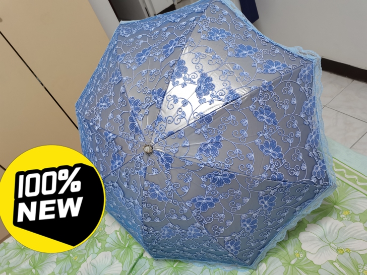 全新安娜淑双层布纱网黑胶遮阳伞，标价698...