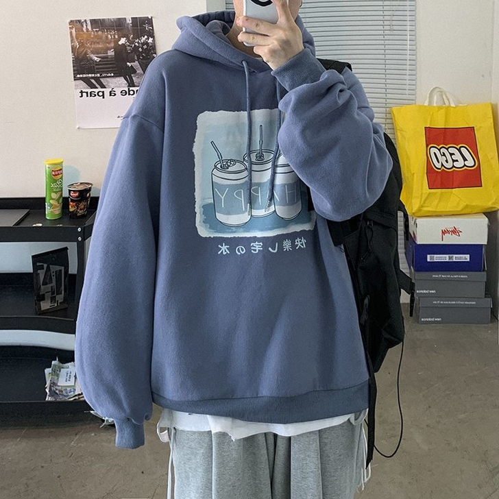 【实体店清仓】港风连帽卫衣男冬季加绒加厚学...