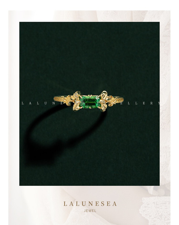 月亮是海 如茵 18K金复古轻奢典雅小众设...