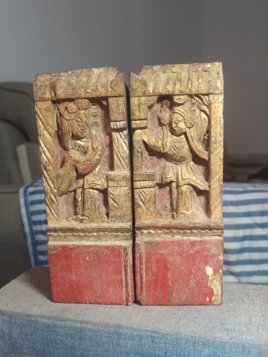 大小合适一对人物木雕 保真保老