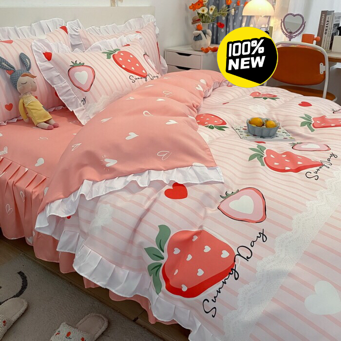 全新少女风三四件套宿舍必备可爱爆棚神器厚实...