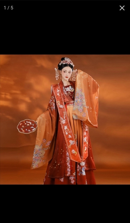 正品宋制霞帔汉服女对襟齐腰襦裙五件套春夏