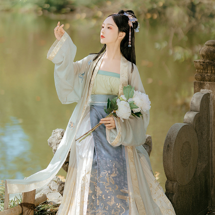 七月夕 思凡 三色宋制褙子百迭裙仿宋抹吊带...