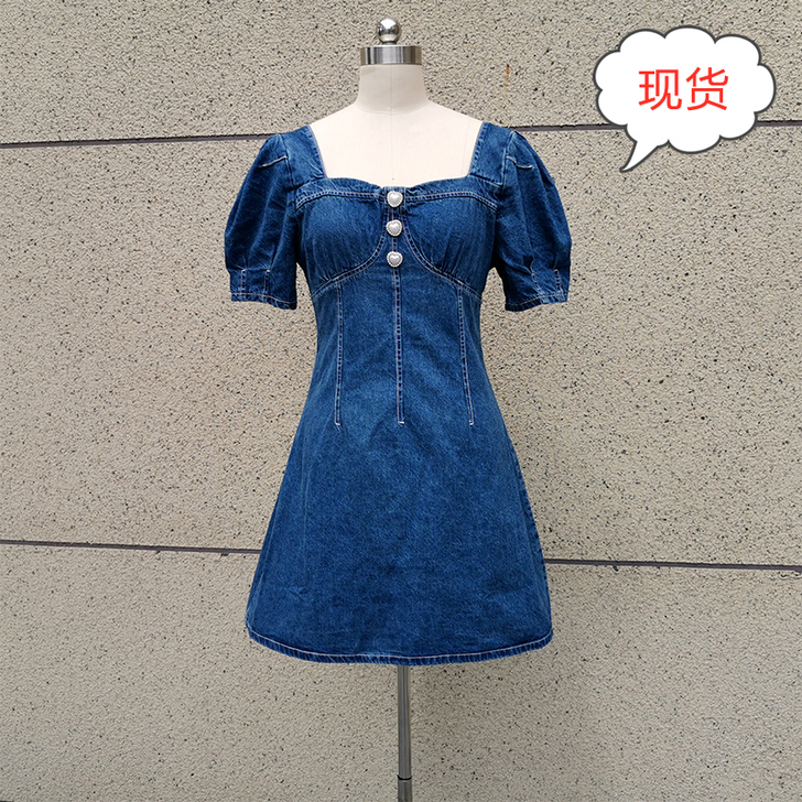 【巴洛克公主】法式复古方领泡泡袖高腰a字薄...