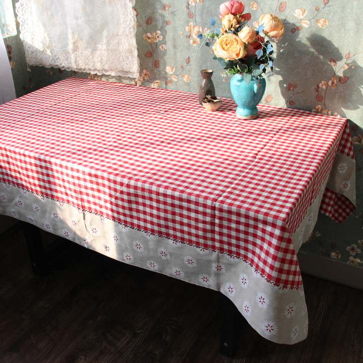田园棉麻餐桌茶几方桌圆桌桌布台布##amp...