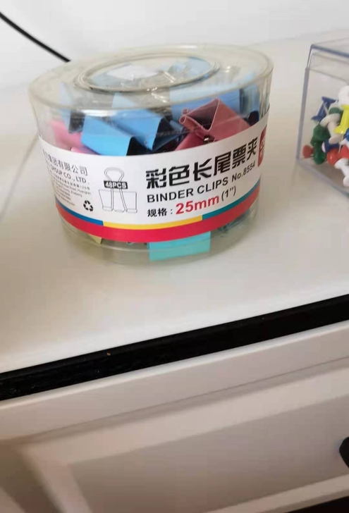 得力长尾夹全新48枚，得力彩色工字钉