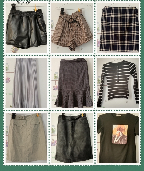 几乎全新，有的穿过一两次，请忽略我的小夹子...