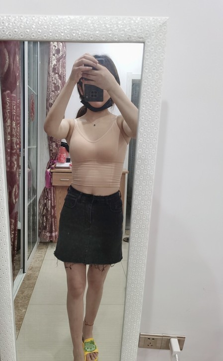 修身牛仔裙黑灰色软布料一步裙， 可当中腰低...